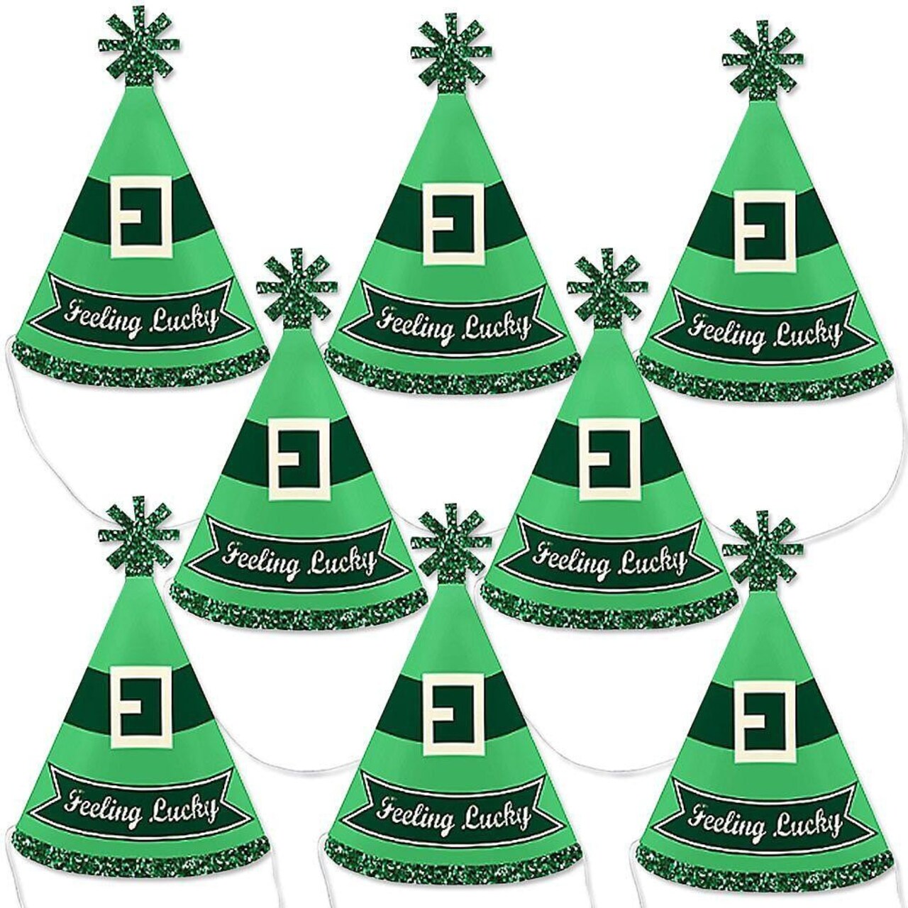 Big Dot of Happiness St. Patrick's Day - Mini Cone Saint Paddy's Day Party Hats - Small Little Party Hats - Set of 8